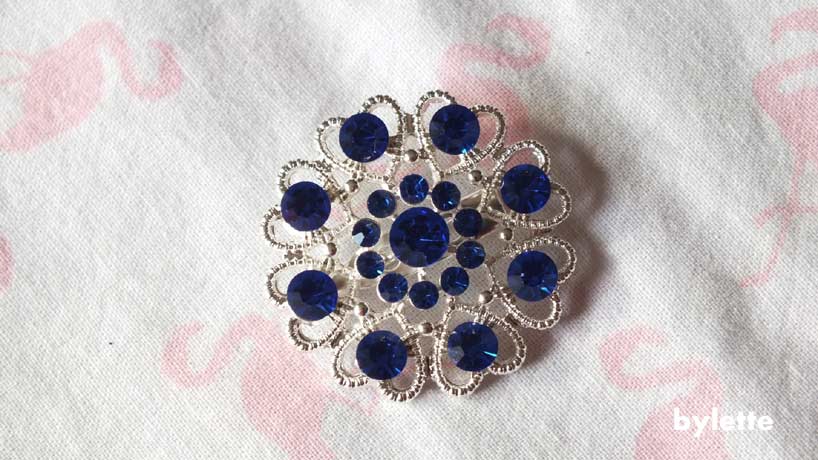 Vintage retro blue brooch